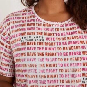 Anthropologie Maeve Vote We Have Right To Be Heard Tee XL